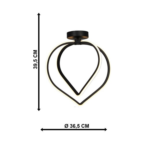 Plafoniera LED nera in metallo Pars – Squid Lighting-image-4