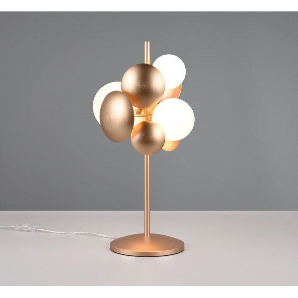 Lampada da tavolo con paralume in vetro in oro e bianco (altezza 50 cm) Bubble - Trio Select-image-1