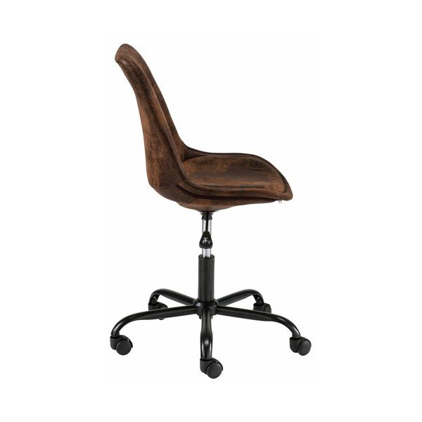 Sedia da ufficio marrone su ruote Dennis - Støraa-image-1