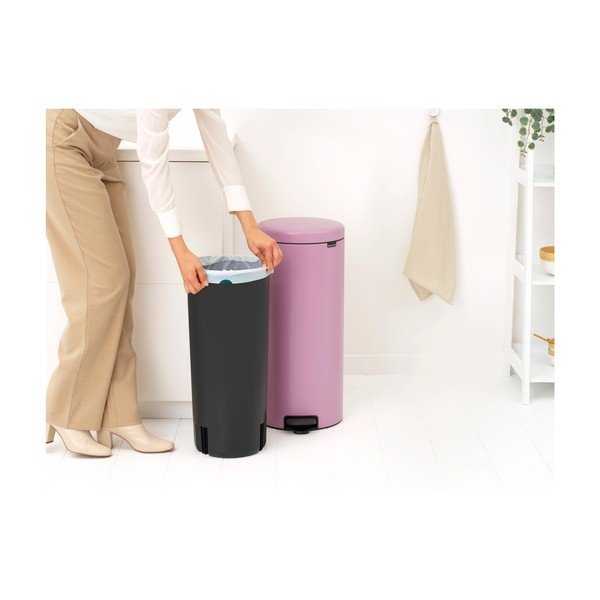 Cestino per la spazzatura rosa in acciaio con pedale 30 l NewIcon – Brabantia-image-4