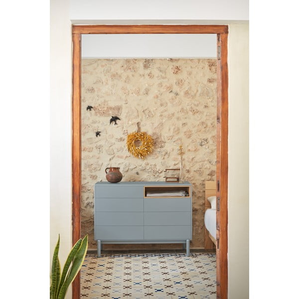 Cassettiera bassa blu-grigio 120x90 cm Corvo - Teulat-image-1