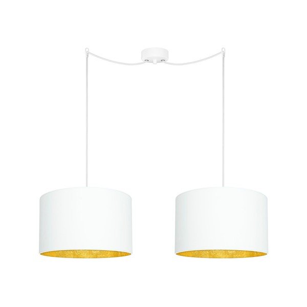 Lampada da soffitto doppia bianca con dettagli dorati MIKA Elementary Mika - Sotto Luce