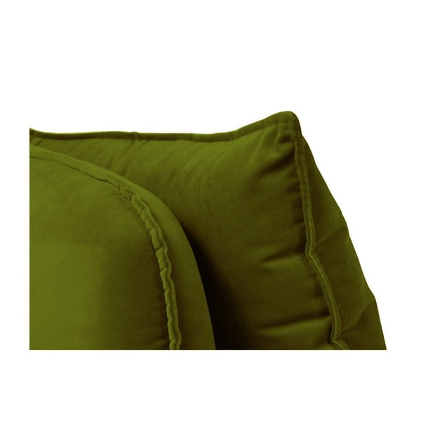 Divano angolare in velluto verde con gambe nere, angolo sinistro Lento - Kooko Home-image-4