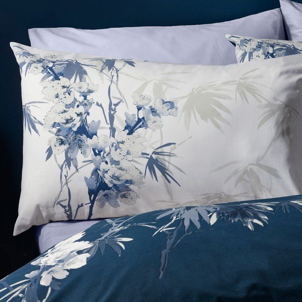 Set copripiumino e federa blu scuro/color crema per letto singolo 135x200 cm Kyoto Floral – Catherine Lansfield-image-4