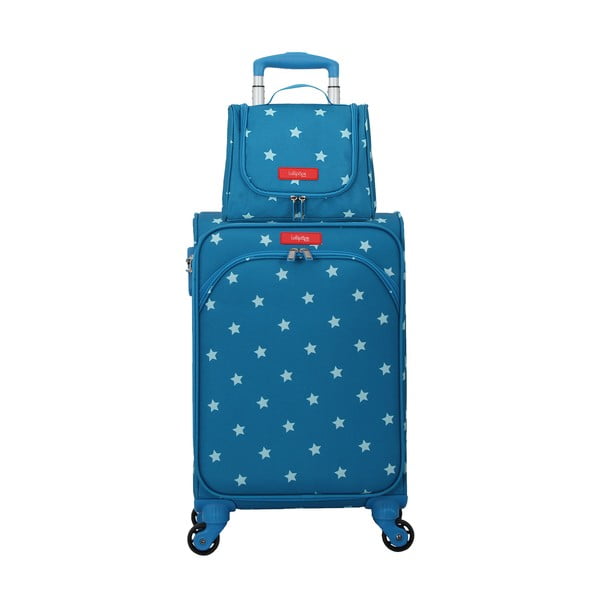 Set di valigie blu su 4 ruote e custodia per cosmetici Lollipops Starry - LOLLIPOPS