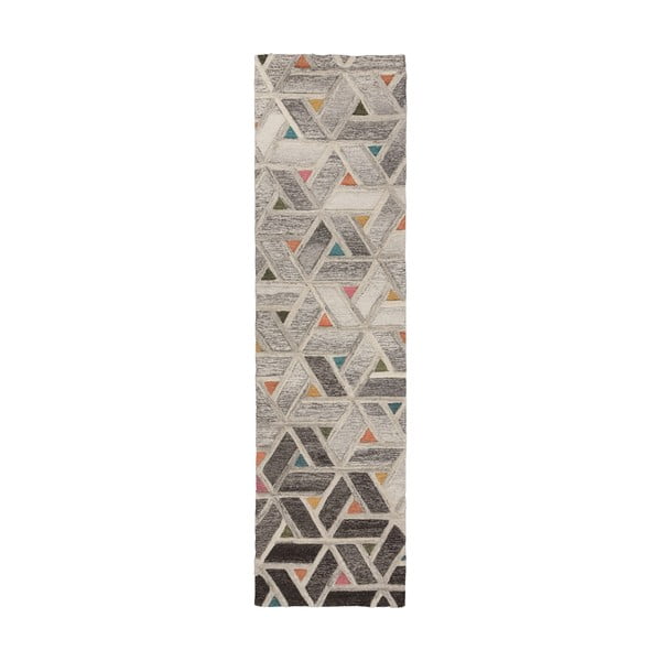 Tappeto in lana grigio 60x230 cm River - Flair Rugs