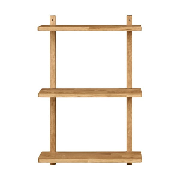 Mensola di colore naturale in rovere massiccio con ripiani multipli 20 cm Townsville – House Nordic