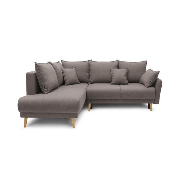 Divano marrone-grigio Mia L, angolo sinistro - Bobochic Paris