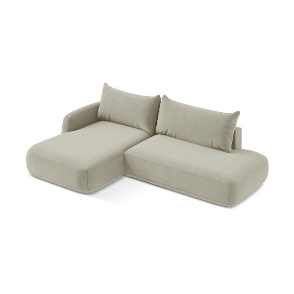 Divano angolare beige allungabile (con penisola a sinistra/con chaise lounge) Hale – Makamii-image-2