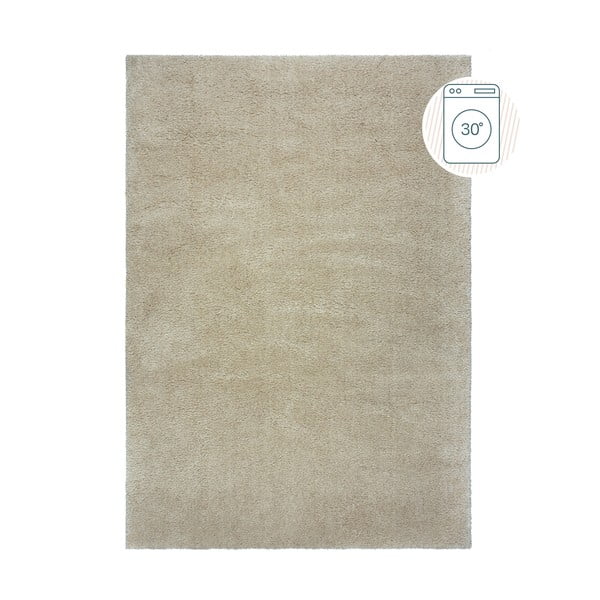 Tappeto lavabile beige in fibre riciclate 120x170 cm Fluffy - Flair Rugs