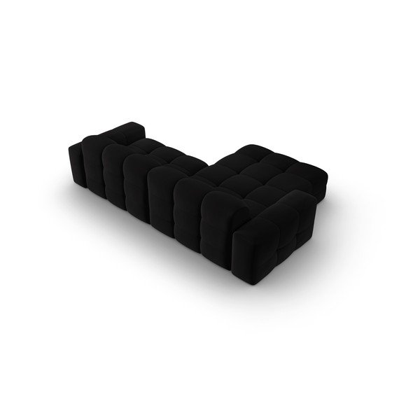 Divano angolare in velluto nero (angolo sinistro) Kendal - Micadoni Home-image-4