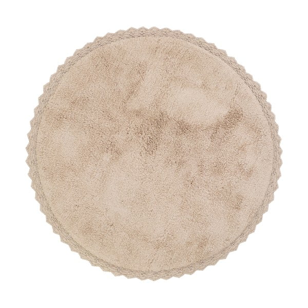 Tappeto beige in cotone fatto a mano, ø 110 cm Perla - Nattiot