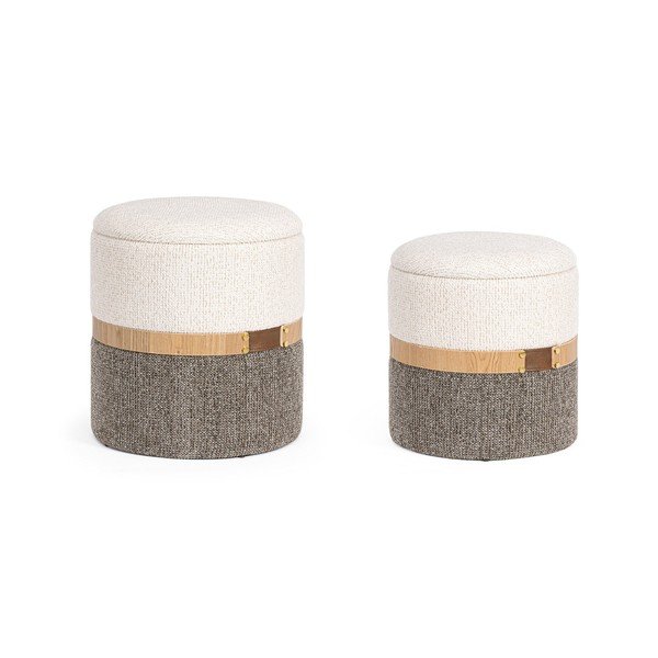 Poggiapiedi grigio/color crema Talya – Bizzotto