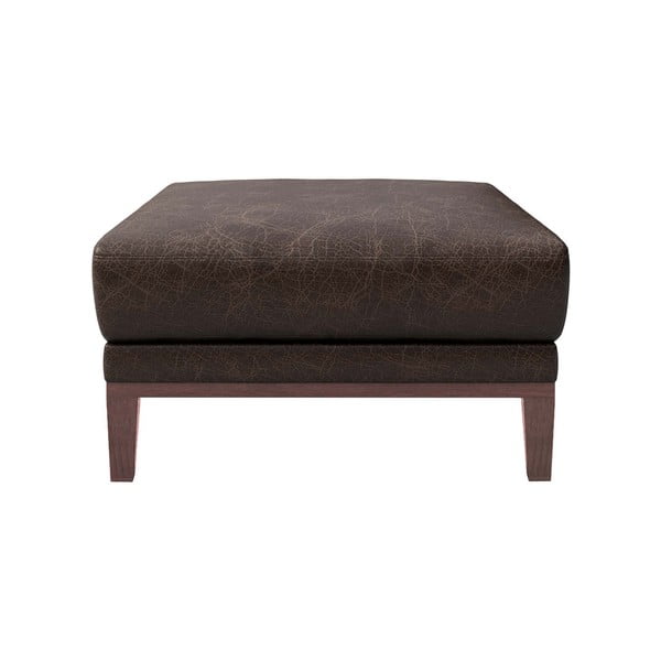 Pouf in pelle marrone scuro Musso - MESONICA-image-2