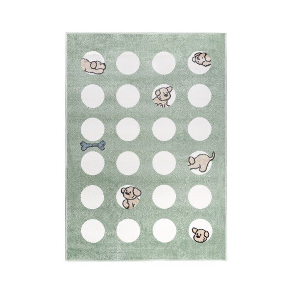 Tappeto verde Puppy, 133 x1 90 cm - Mazzini Sofas