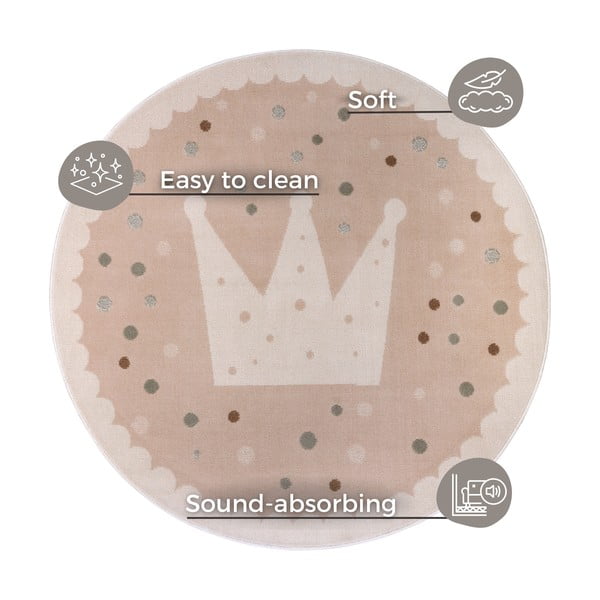 Tappeto beige per bambini ø 100 cm Crown - Hanse Home-image-4