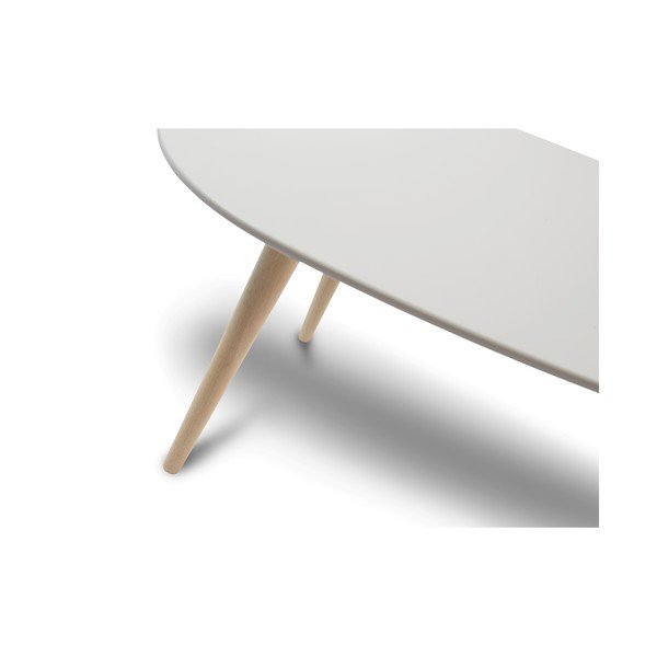 Tavolino bianco con gambe in faggio , 75 x 43 cm Fly - Furnhouse-image-1