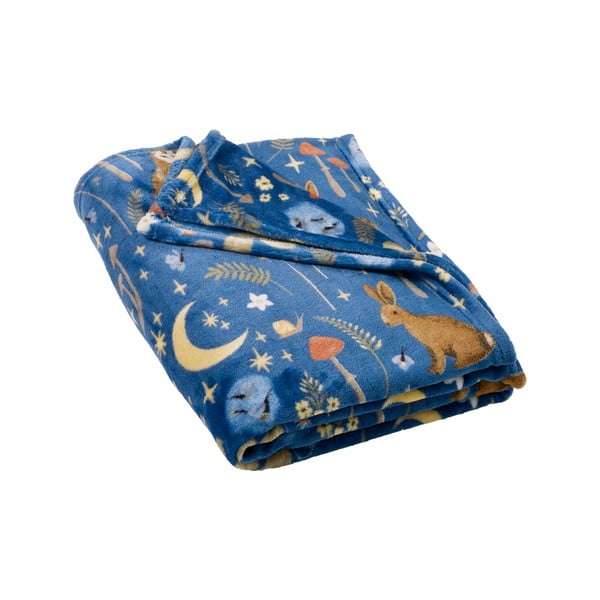Coperta blu in micropile 130x170 cm Enchanted Twilight Animals – Catherine Lansfield