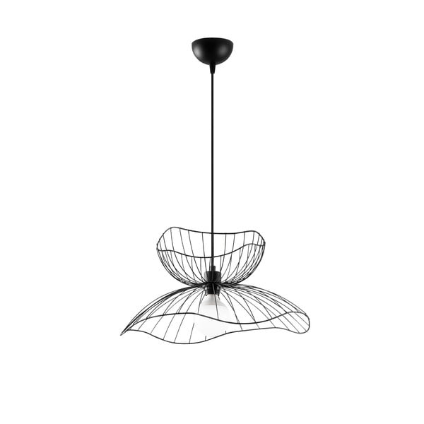 Lampadario nero con paralume in metallo ø 50 cm Farac – Opviq lights-image-2
