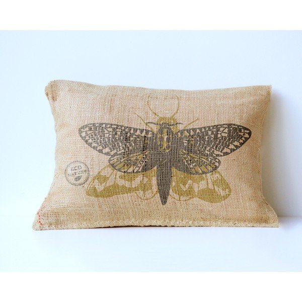 Polštář z juty Surdic Moth, 50 x 35 cm