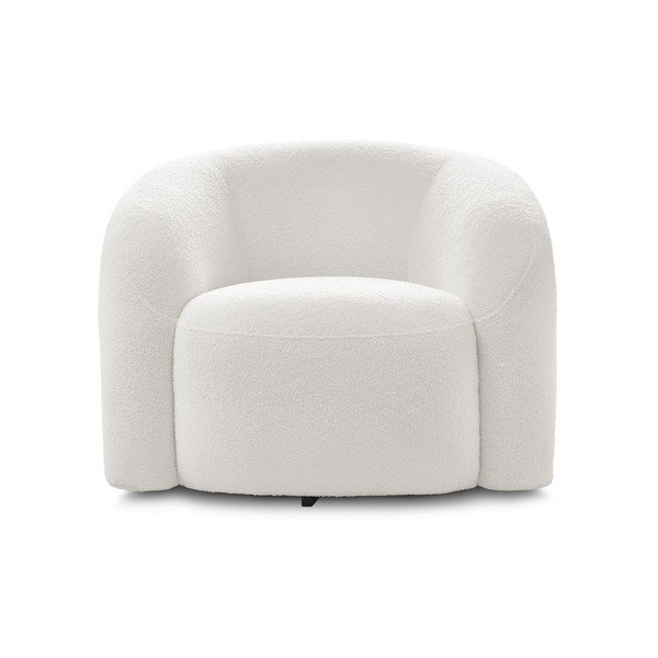 Poltrona bianca girevole con rivestimento in bouclé Elina – Bobochic Paris