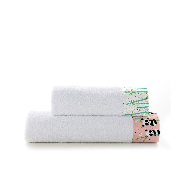Set di asciugamani e teli da bagno in cotone 2 pezzi 50x100 cm Panda Garden - Moshi Moshi-image-2