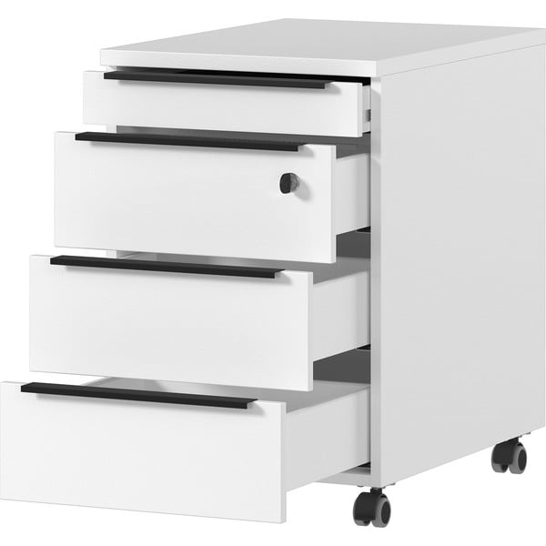 Armadietto bianco con chiusura a chiave/su ruote 42x63x60 cm Mailand – Germania-image-2