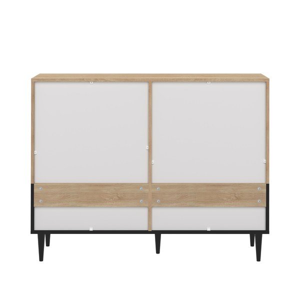 Cassettiera inferiore nera in legno di quercia Horizon - TemaHome-image-4