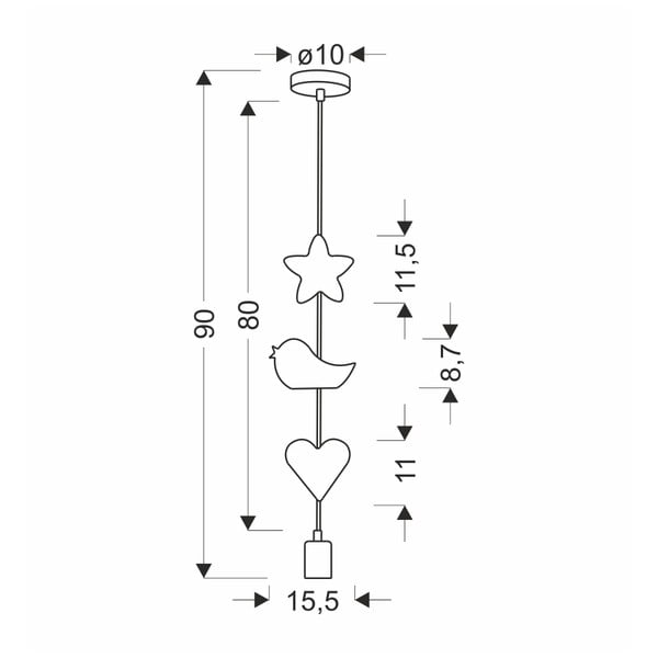 Lampada per bambini bianca e rosa con paralume in metallo Single - Candellux Lighting-image-2