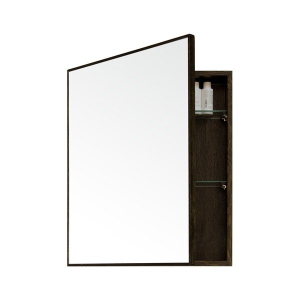 Specchio a parete con contenitore in rovere Mezza Dark , 45x55 cm Slimline - Wireworks