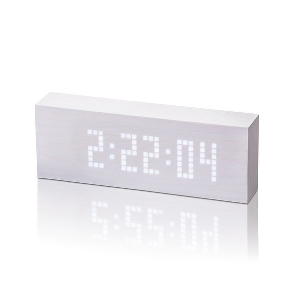 Sveglia bianca con orologio a display LED bianco Message Click - Gingko
