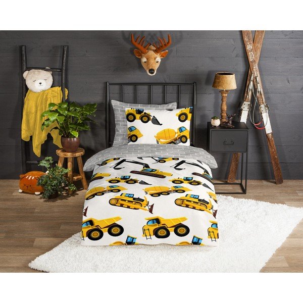 Set lenzuola letto per bambini una piazza e mezza in flanella 140x200 cm Dig - Good Morning-image-1