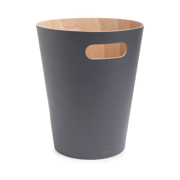 Cestino in legno grigio scuro da 7,5 l Woodrow - Umbra