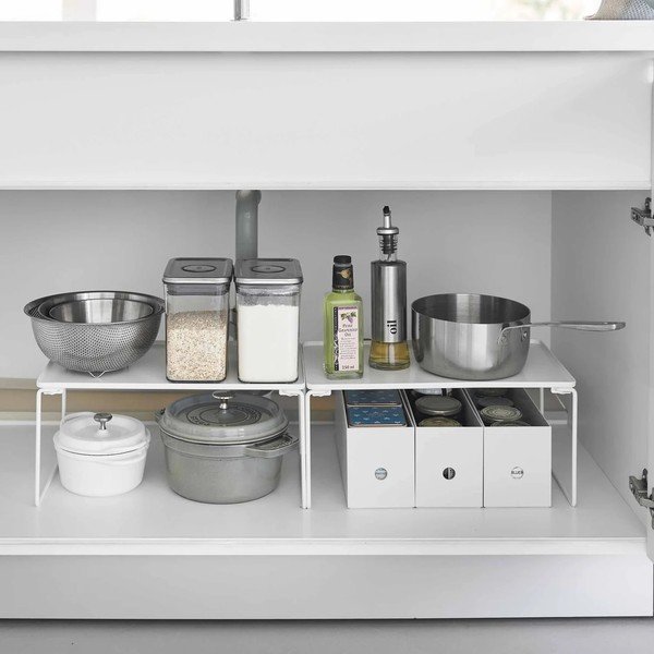 Ripiano aggiuntivo bianco in metallo 41x19 cm Tower – YAMAZAKI-image-2