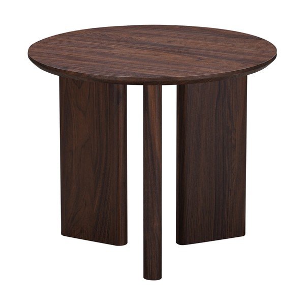 Tavolino da salotto rotondo colore naturale scuro con piano effetto noce ø 50 cm Chatham – Støraa-image-3
