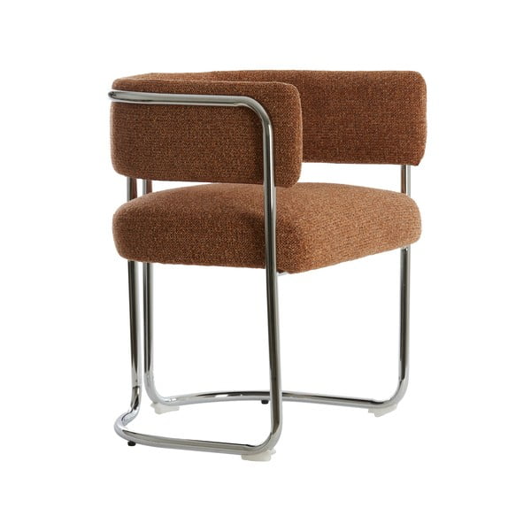 Sedia da pranzo marrone chiaro in imbottito con braccioli Adante – Light & Living