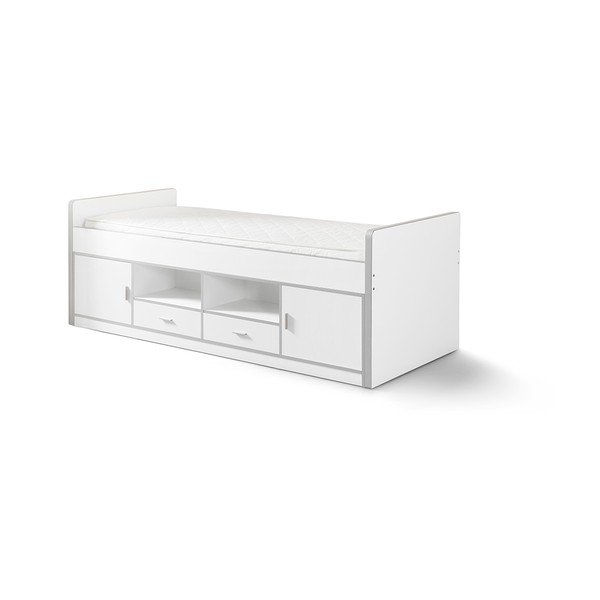 Letto per bambini bianco con contenitore , 200 x 90 cm Bonny - Vipack