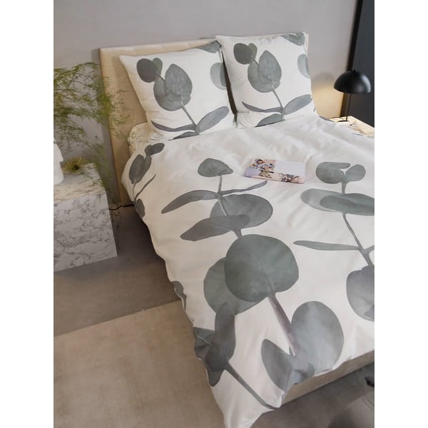 Biancheria da letto in cotone percalle bianco 200x135 cm Eukalyptus - Westwing Collection-image-1