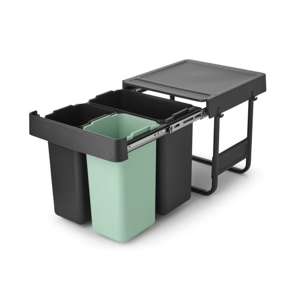 Bidone in plastica touchable per raccolta differenziata in grigio scuro menta 40 l Sort&Go - Brabantia