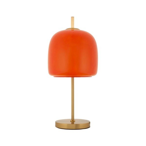 Lampada da tavolo arancione/dorata in metallo con paralume in vetro (altezza totale 53 cm) Oldy – Mauro Ferretti