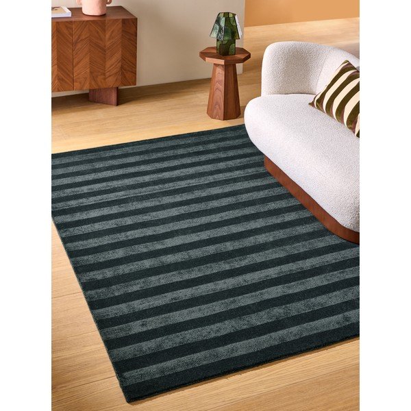 Tappeto blu scuro in fibre riciclate tessuto a mano 160x230 cm Connor – MADE-image-4