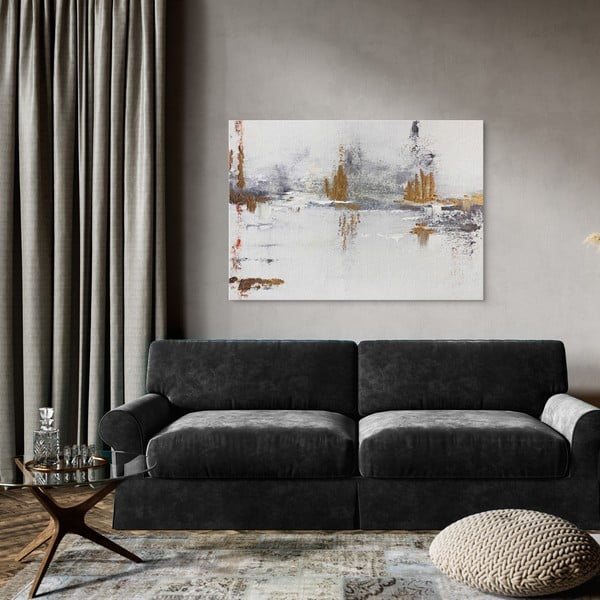 Quadro con elementi dipinti a mano 100x70 cm Horizon – Styler-image-1