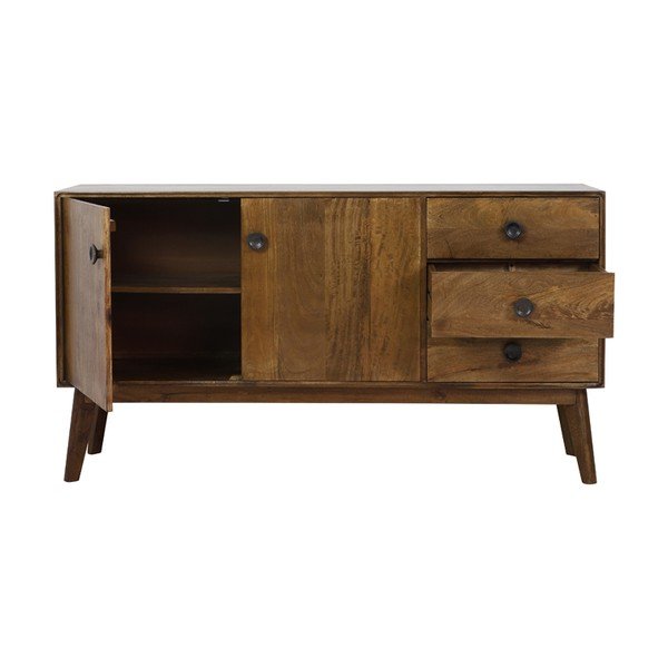 Cassettiera bassa marrone in legno massiccio 152x80 cm Espita - Light & Living-image-2