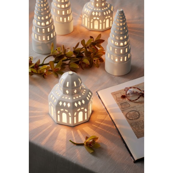 Portacandele natalizio in ceramica bianca Lighthouse, ø 12 cm Urbania Lighthouse Glassalen - Kähler Design-image-3