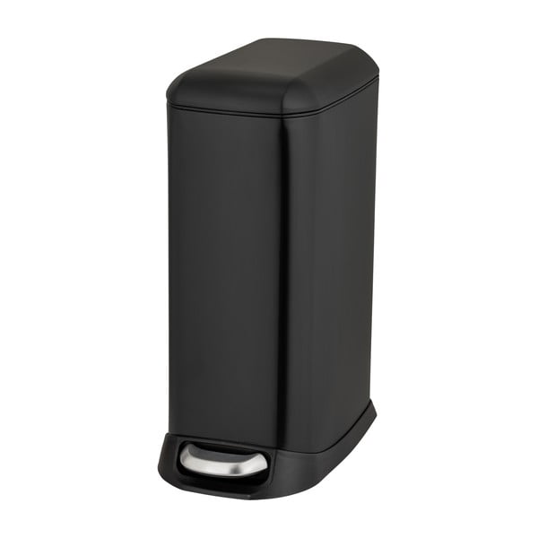 Cestino per la spazzatura nero opaco in acciaio con pedale 12 l Design – Wenko