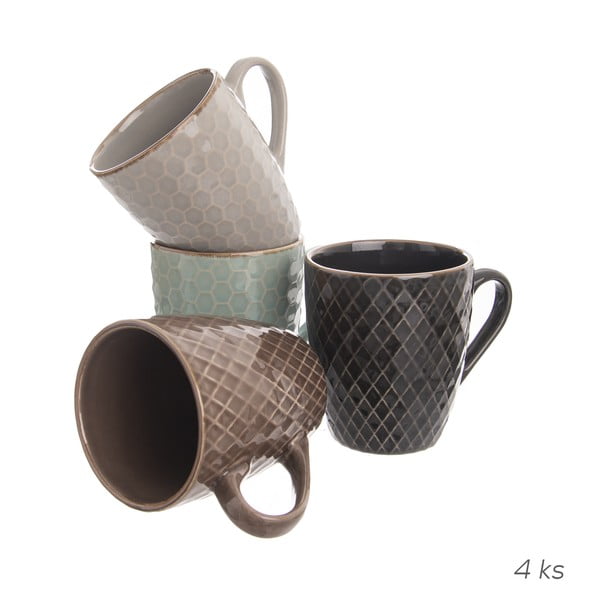 Set di 4 tazze in ceramica da 270 ml Shiney - Orion-image-1