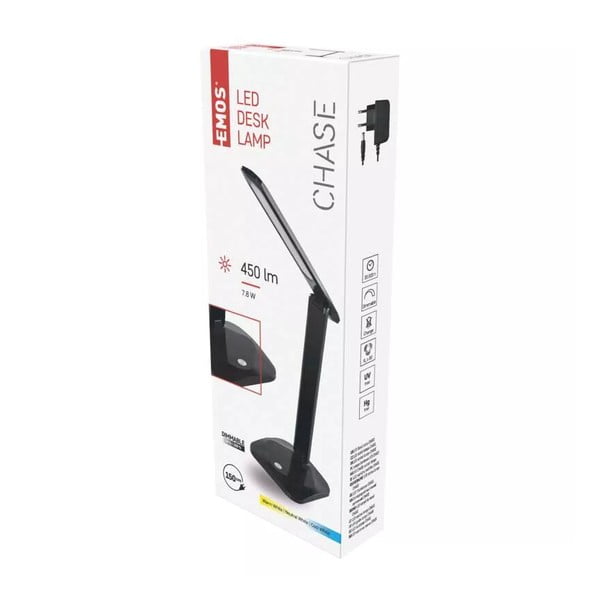 Lampada da tavolo dimmerabile a LED nera (altezza 37 cm) Chase - EMOS-image-1