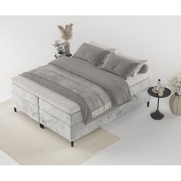 Letto boxspring grigio con contenitore 180x200 cm Araya - Maison de Rêve-image-1