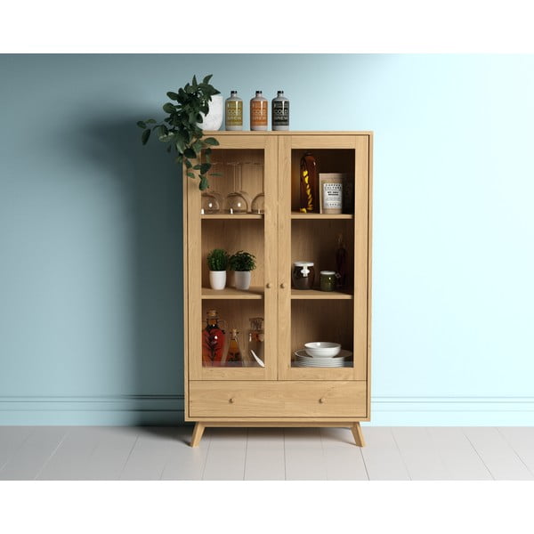 Vetrina color naturale con trama in rovere 100x170 cm Kensal – Woodman-image-2