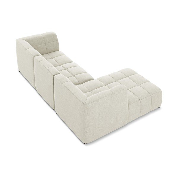 Divano angolare beige (con penisola a sinistra/con chaise lounge) con rivestimento in bouclé Aloha – Makamii-image-4